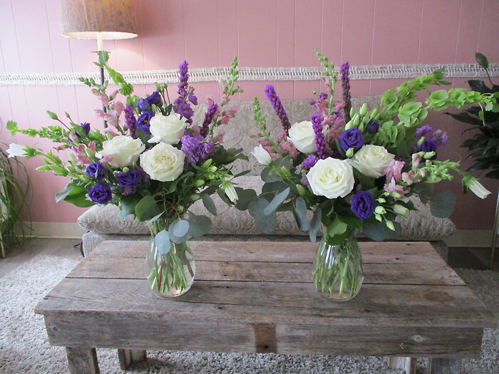 Matching Vases in Purple